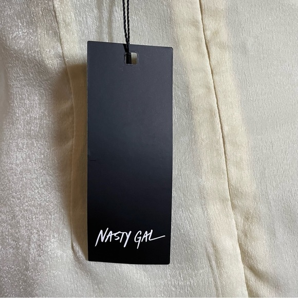 Nasty Gal Collection Cream Strap Low Back Slip Satin Lined Mini Dress NWT Size 2 - Picture 8 of 12